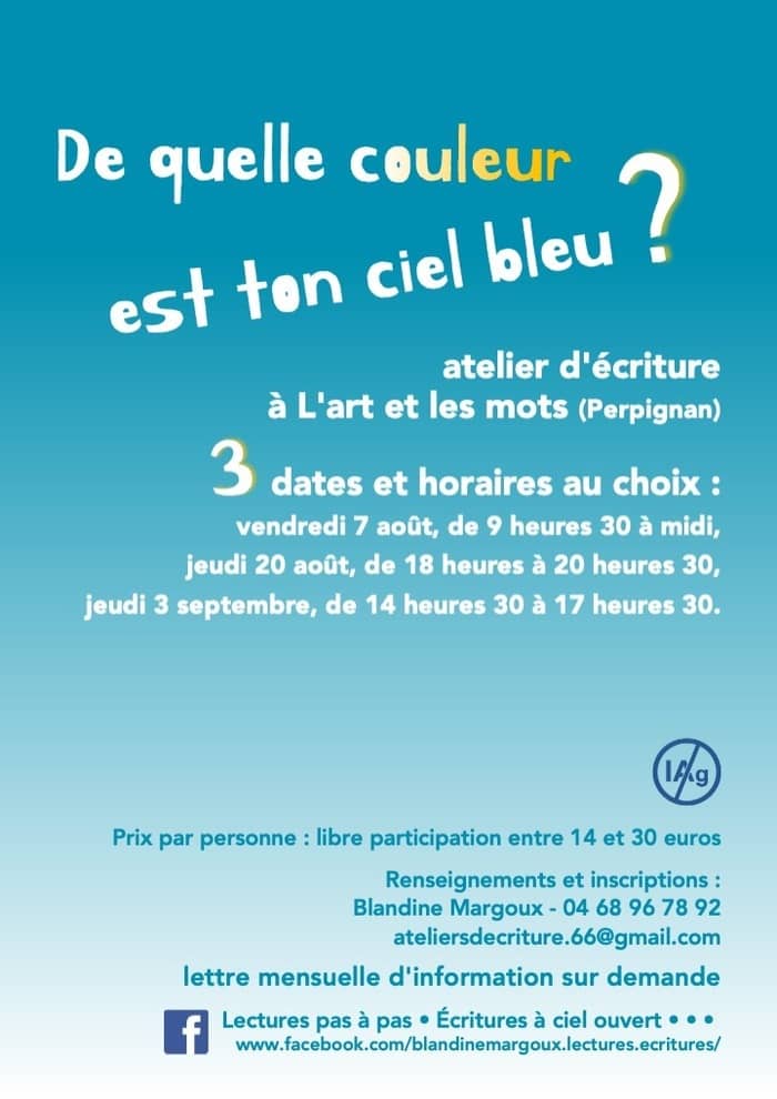 Illustration de l'événement : De quelle couleur est ton ciel bleu ? • Atelier d'écriture créative