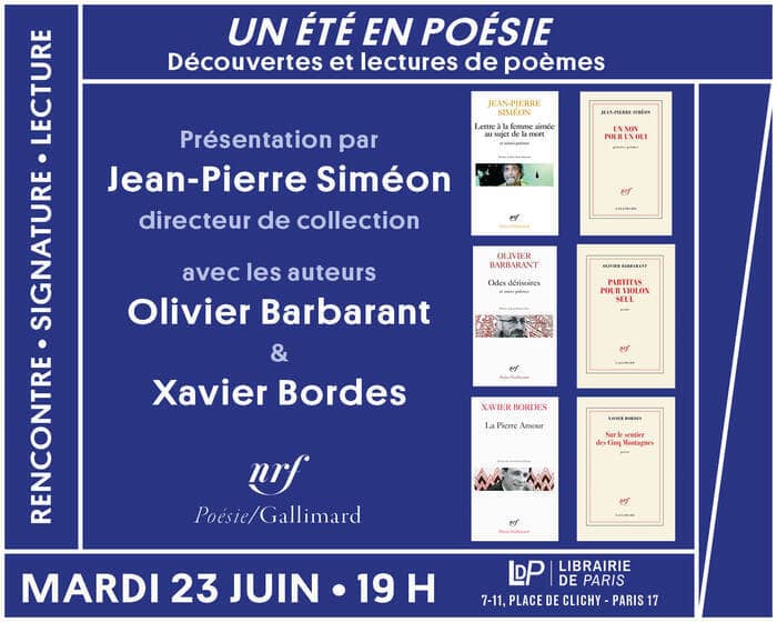 Illustration de l'événement : Un été en poésie avec Jean-Pierre Siméon et la collection Poésie Gallimard