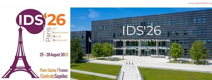 Illustration de l'événement : 24th International Drying Symposium (2026)