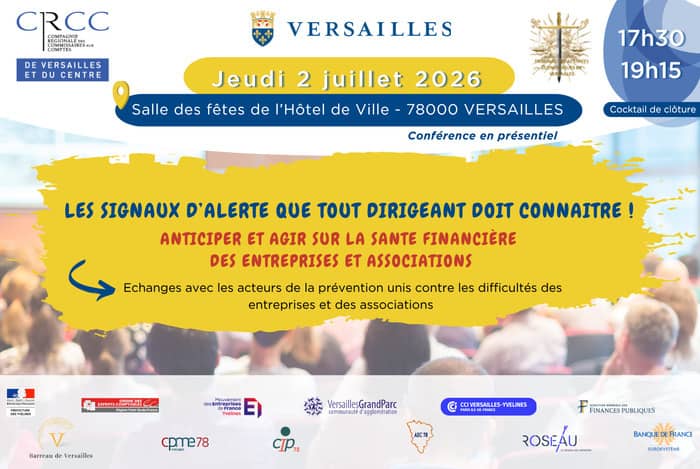 Illustration de l'événement : Conférence à Versailles "Dirigeants, vous n’êtes pas seuls ! Anticiper et Agir : n’hésitez pas à vous faire aider "