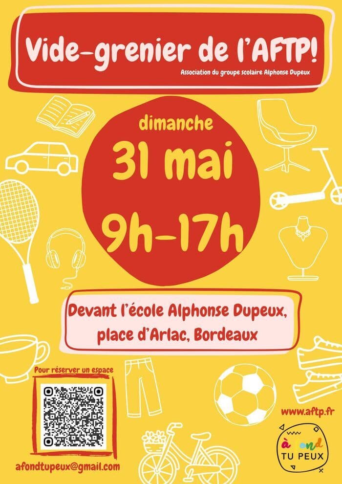 Illustration de l'événement : Vide-grenier de l'association AFTP de l'école Alphonse Dupeux - A Fond Tu Peux