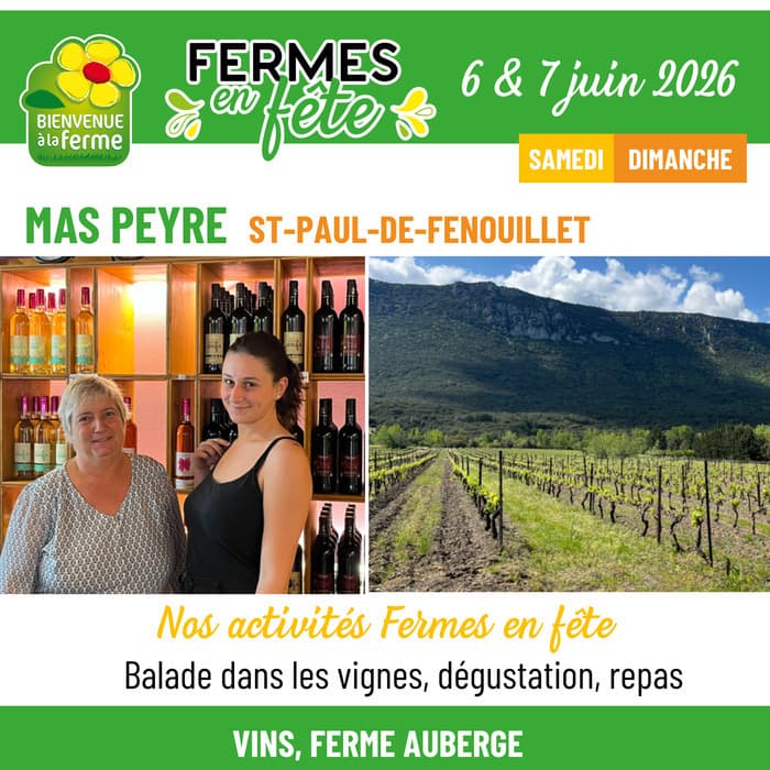 Illustration de l'événement : Fermes en Fête le 6&7 juin au MAS PEYRE à Saint-Paul-de-Fenouillet