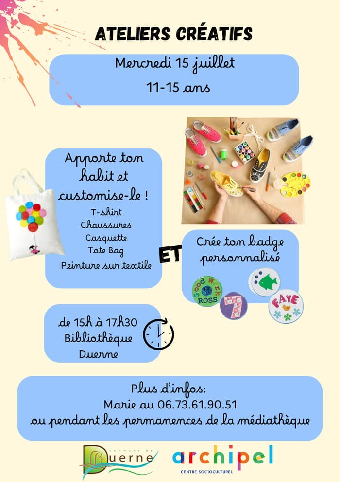 Illustration de l'événement : Ateliers créatifs pour les ados