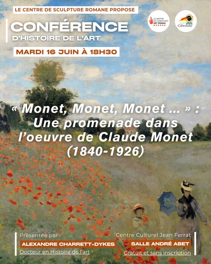 Illustration de l'événement : Conférence d'Histoire de l'art : « Monet, Monet, Monet ... » : Une promenade dans l’oeuvre de Claude Monet (1840-1926).