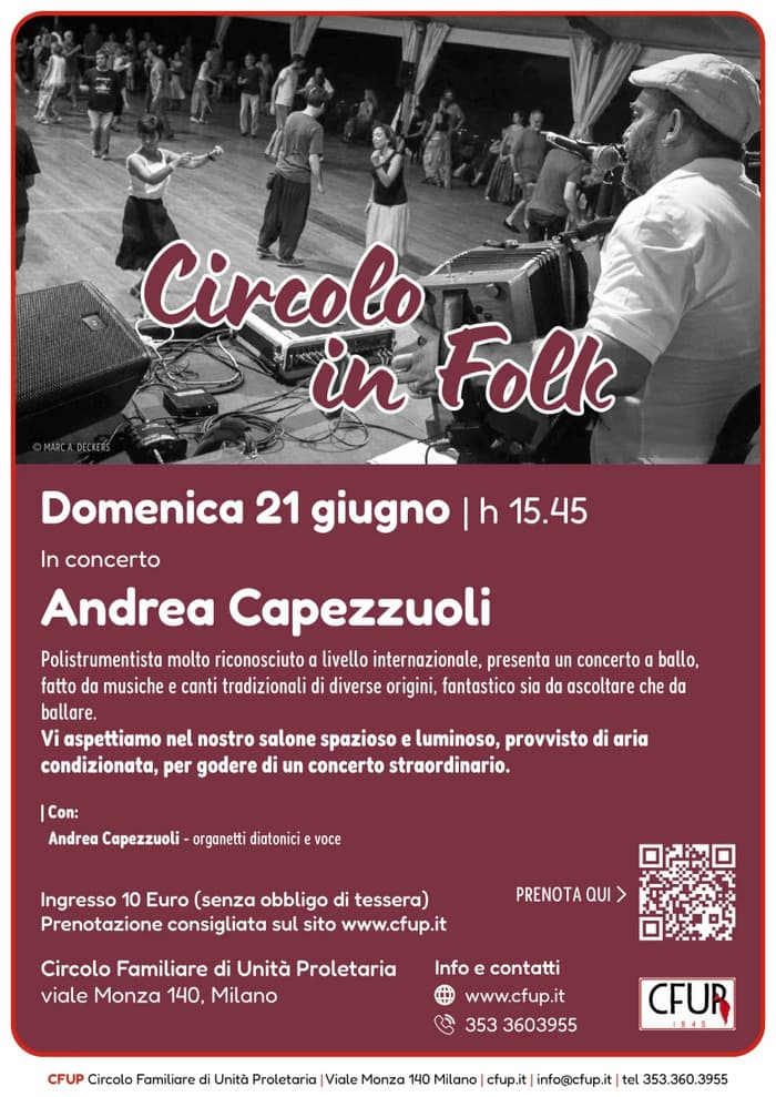 Illustration de l'événement : Circolo in Folk - Con Andrea Capezzuoli in concerto!