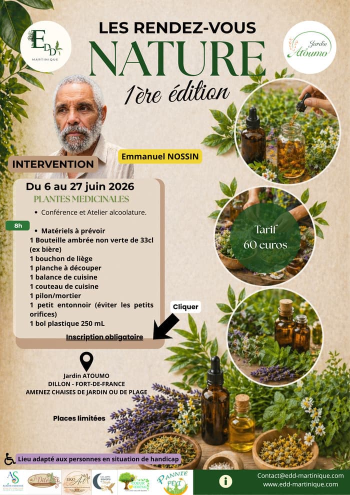 Illustration de l'événement : Atelier alcoolature - Emmanuel NOSSIN Ethnopharmacologue