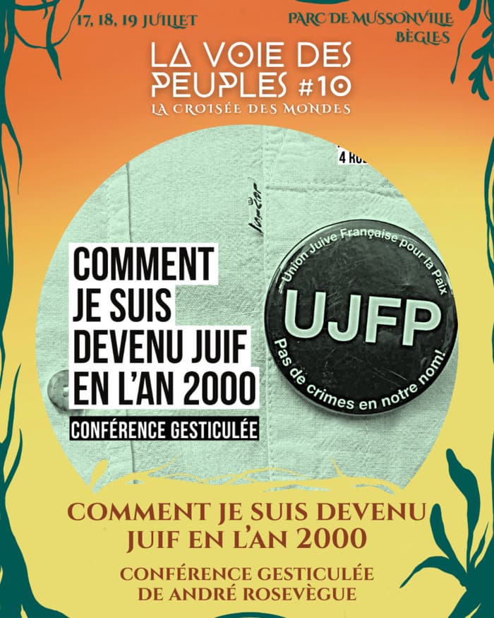 Illustration de l'événement : COMMENT JE SUIS DEVENU JUIF EN L'AN 2000, conférence gesticulée (malgré l’arthrose) par André Rosevègue