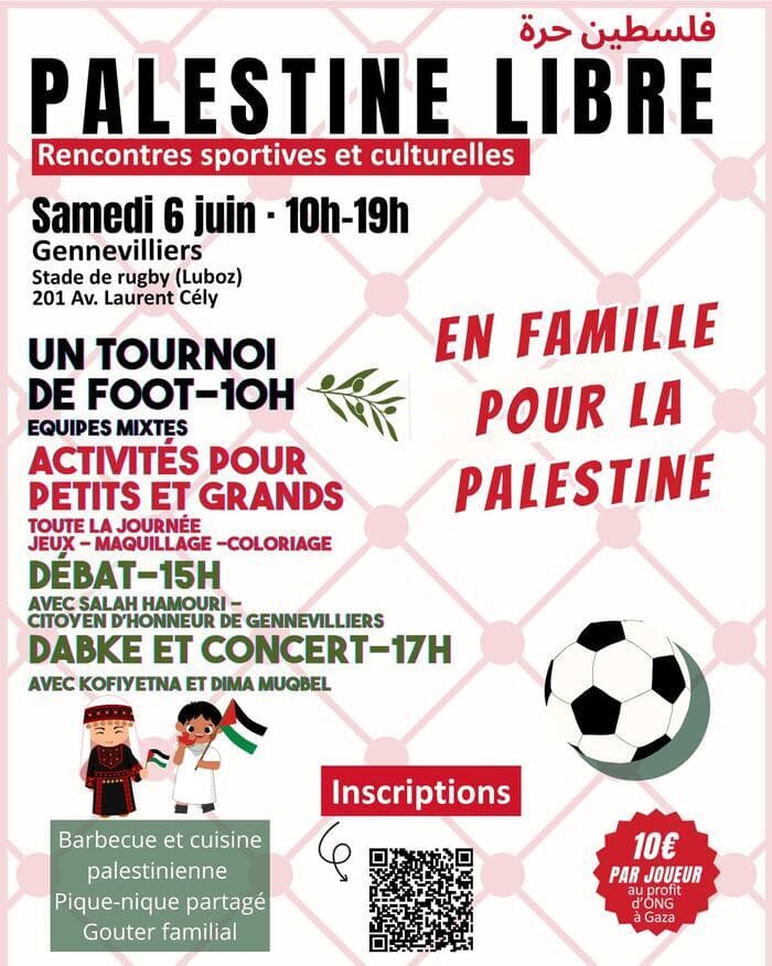 Illustration de l'événement : PALESTINE LIBRE - Rencontres sportives et culturelles