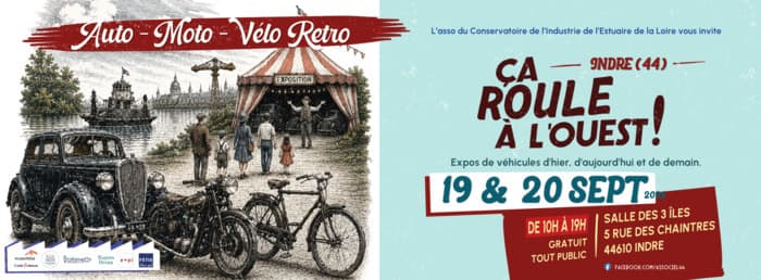 Illustration de l'événement : Ça roule à l'Ouest ! Expos Autos, motos et vélos d'hier, d'aujourd'hui et de demain