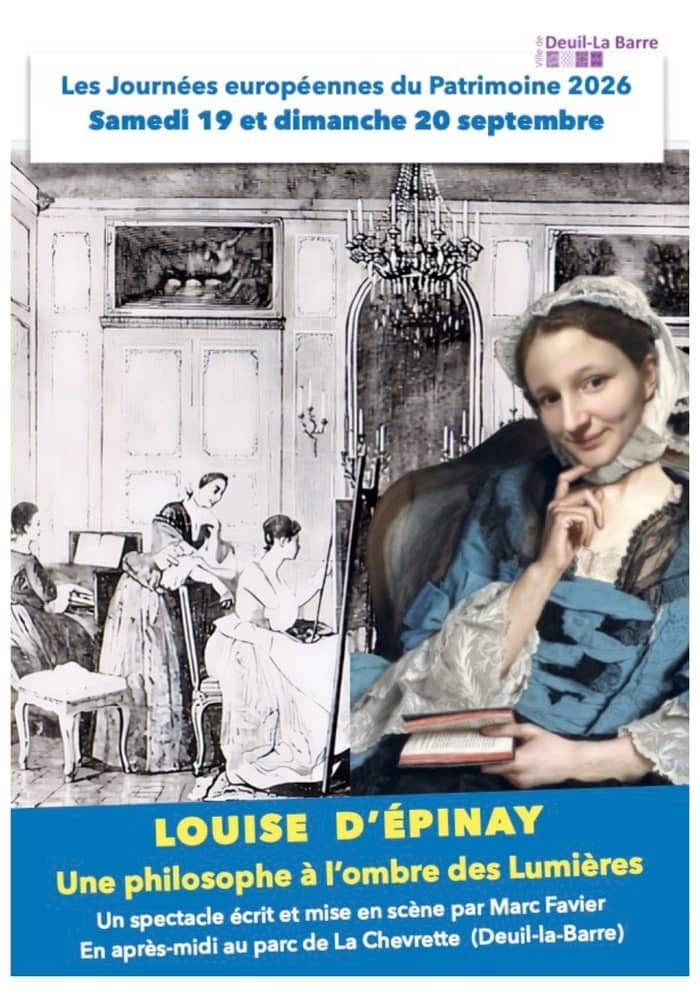 Illustration de l'événement : Promenade théâtrale "Louise d'Epinay, une philosophe à l'ombre des Lumières"