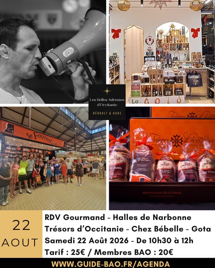 Illustration de l'événement : RDV Gourmand dans les Halles de Narbonne avec dégustation