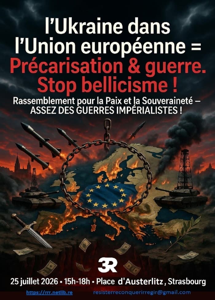 Illustration de l'événement : L’Ukraine dans l’Union-européenne = Précarisation & guerre. Stop bellicisme !