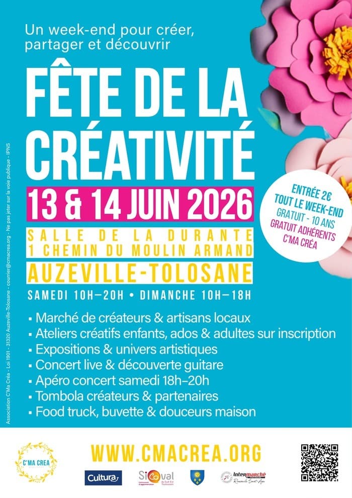 Illustration de l'événement : Fête de la Créativité - 13 & 14 Juin 26 - Auzeville-Tolosane