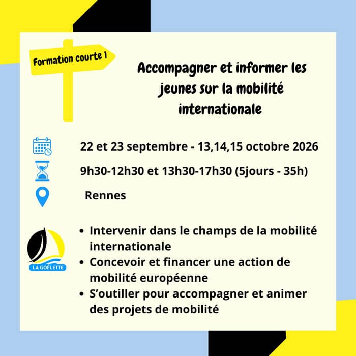 Illustration de l'événement : Formation : accompagner et informer les jeunes sur la mobilité internationale