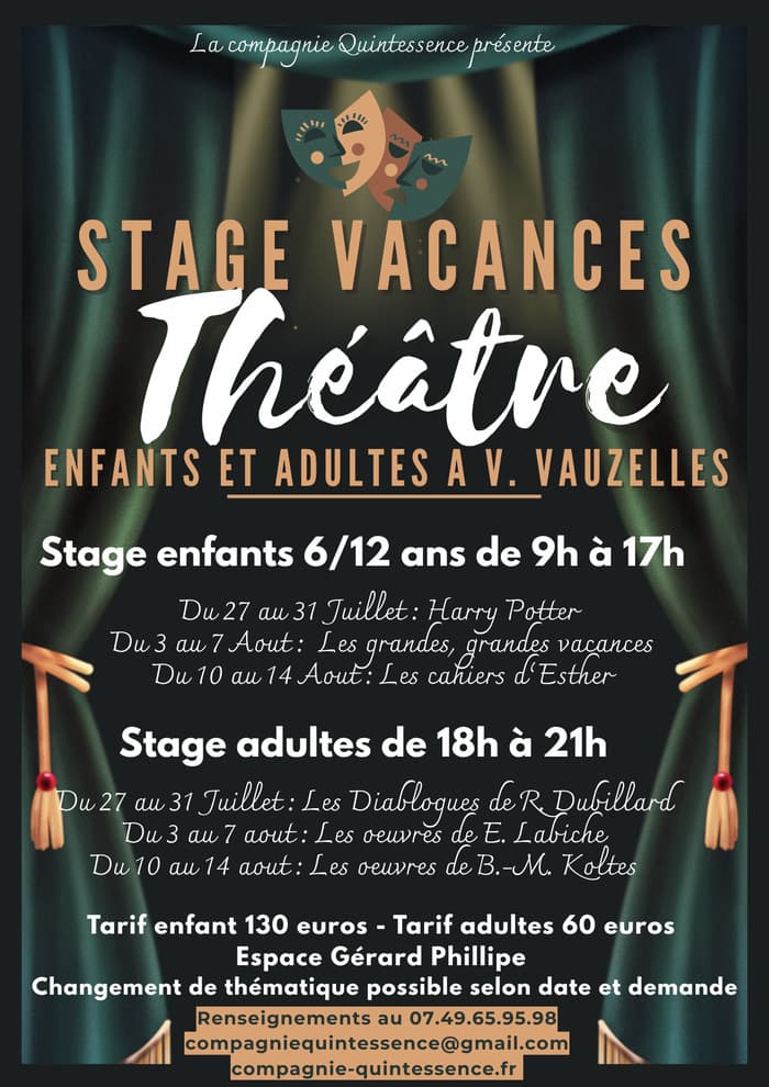 Illustration de l'événement : Stage de théâtre d'été pour adultes