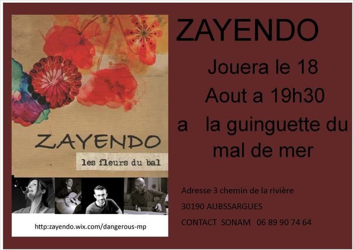 Illustration de l'événement : Zayendo jouera à la guinguette mal de mer