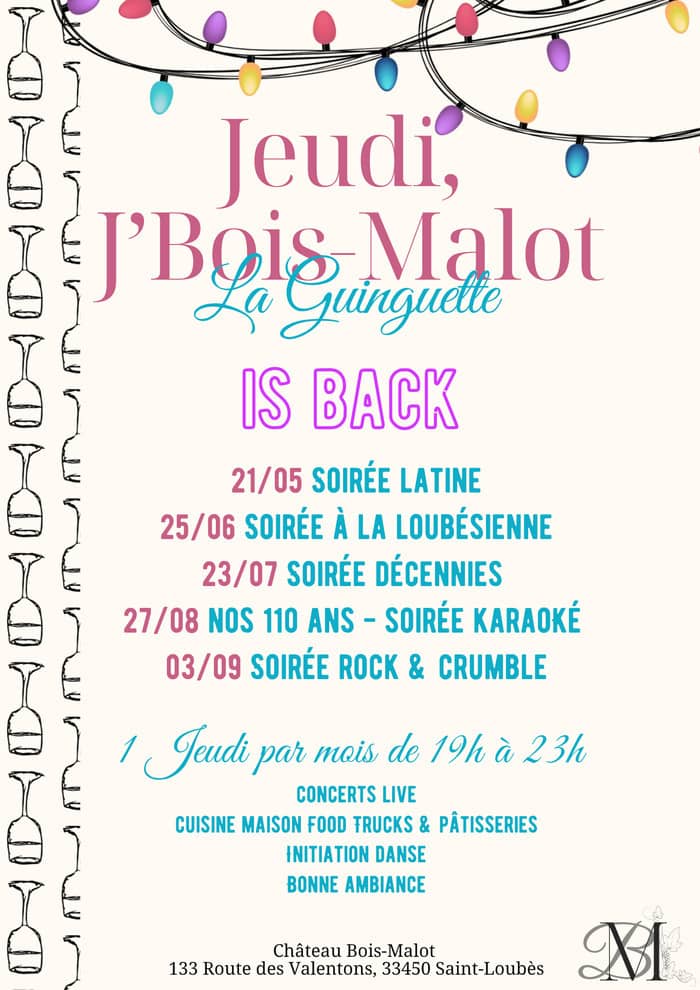 Illustration de l'événement : Soirée Guinguette "Jeudi, j’Bois-Malot"