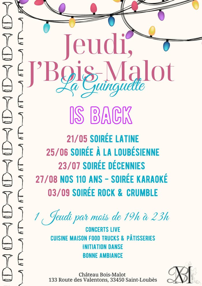 Illustration de l'événement : Soirée Guinguette "Jeudi, j’Bois-Malot"