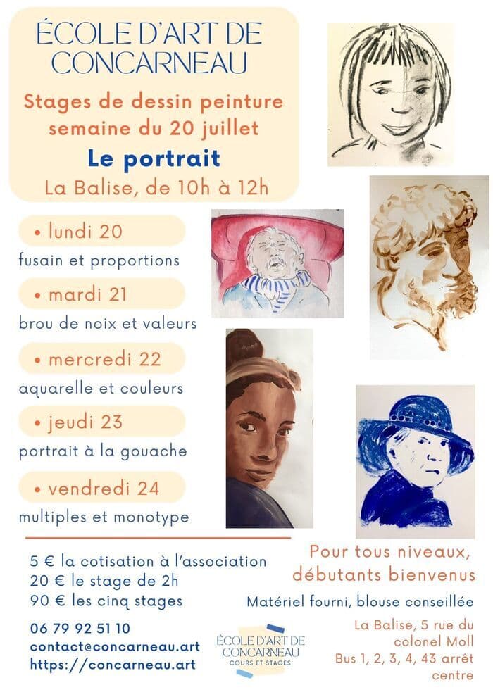 Illustration de l'événement : Stages de dessin peinture sur le thème du portrait
