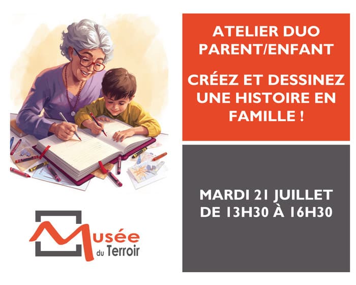 Illustration de l'événement : Atelier duo parent/enfant :créez et dessinez une histoire en famille