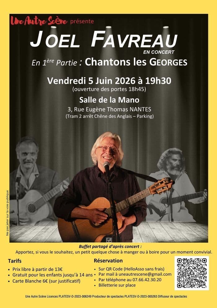 Illustration de l'événement : Joel Favreau (ancien guitariste de Brassens) - première partie chantons les Georges
