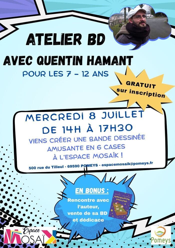 Illustration de l'événement : Atelier BD avec Quentin Hamant pour les 7-12 ans
