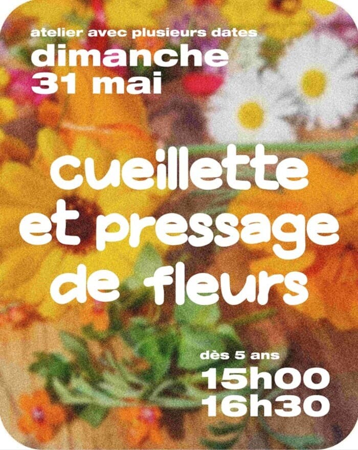 Illustration de l'événement : Cueillette et pressage de fleurs au jardin