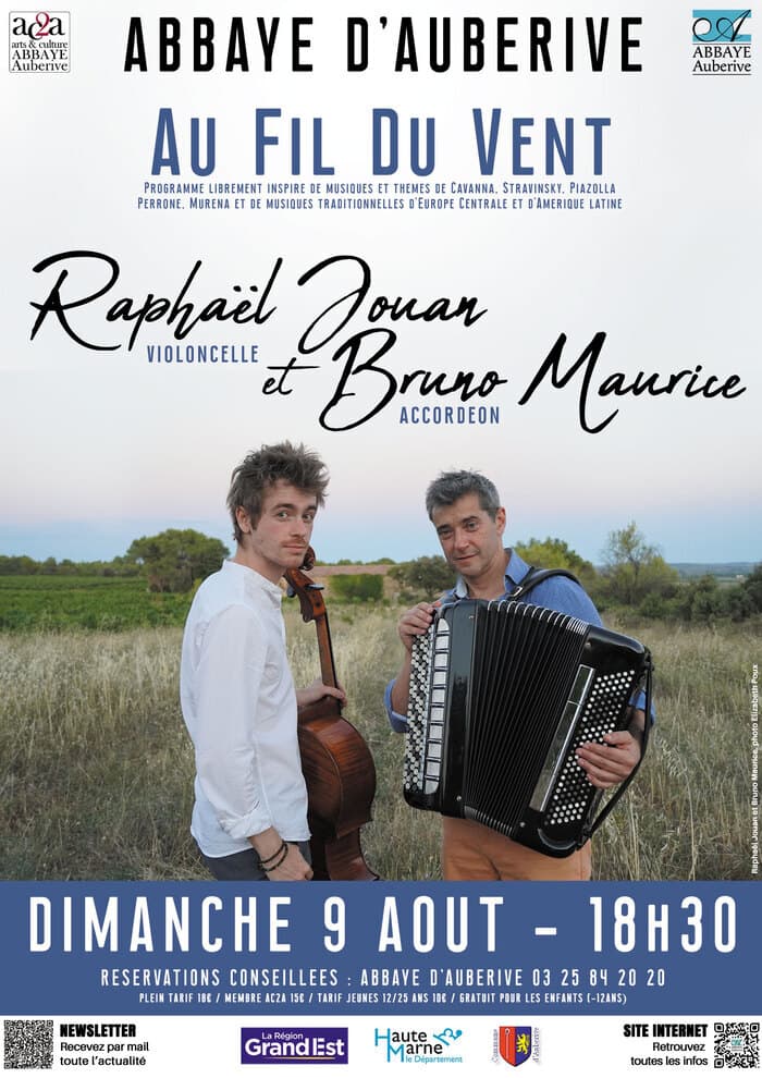 Illustration de l'événement : Concert avec Raphaël Jouan et Bruno Maurice : Au Fil du Vent