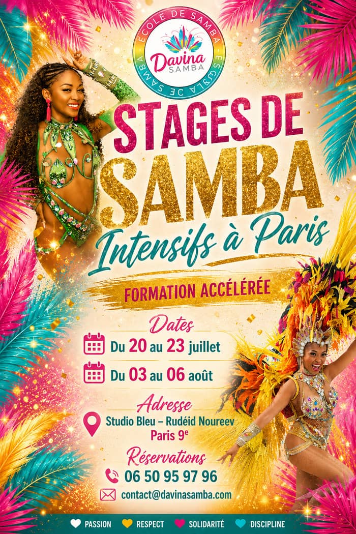 Illustration de l'événement : Apprendre la Samba à Paris en juillet Août Rio cet été