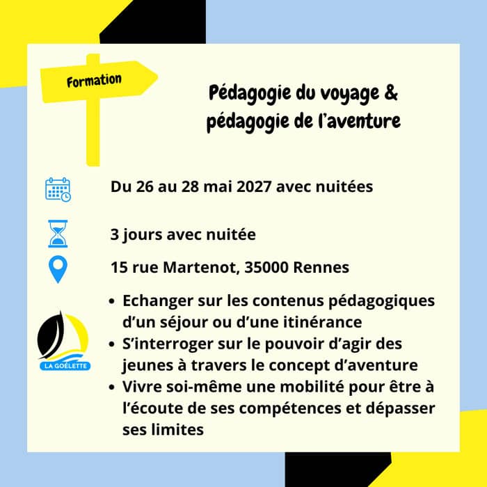 Illustration de l'événement : Formation : Pédagogie du voyage - pédagogie de l'aventure