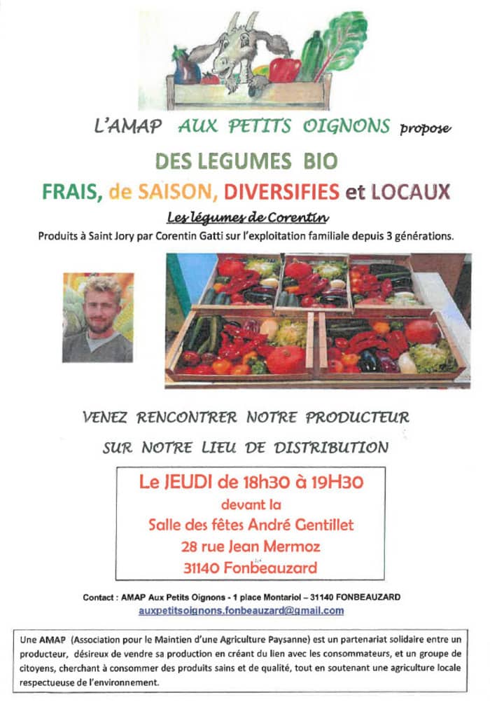Illustration de l'événement : Association AMAP et les légumes Bio - Les jeudis