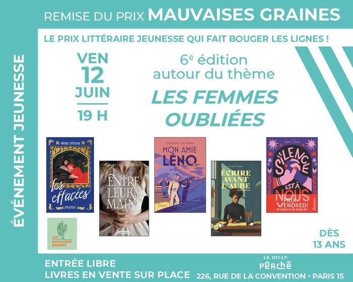 Illustration de l'événement : Remise du prix Mauvaises Graines autour du thème « Les Femmes oubliées »
