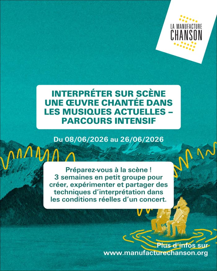 Illustration de l'événement : Interpréter sur scène une œuvre chantée dans les musiques actuelles – Parcours Intensif