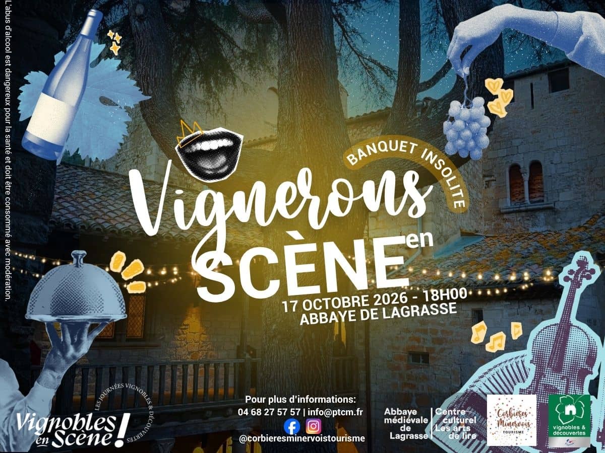 Illustration de l'événement : VES 2026 - LE BANQUET INSOLITE - VIGNERONS EN SCÈNE À LAGRASSE