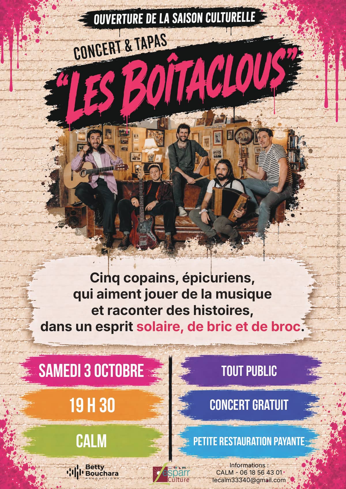 Illustration de l'événement : Concert & Tapas avec "Les Boîtaclous"