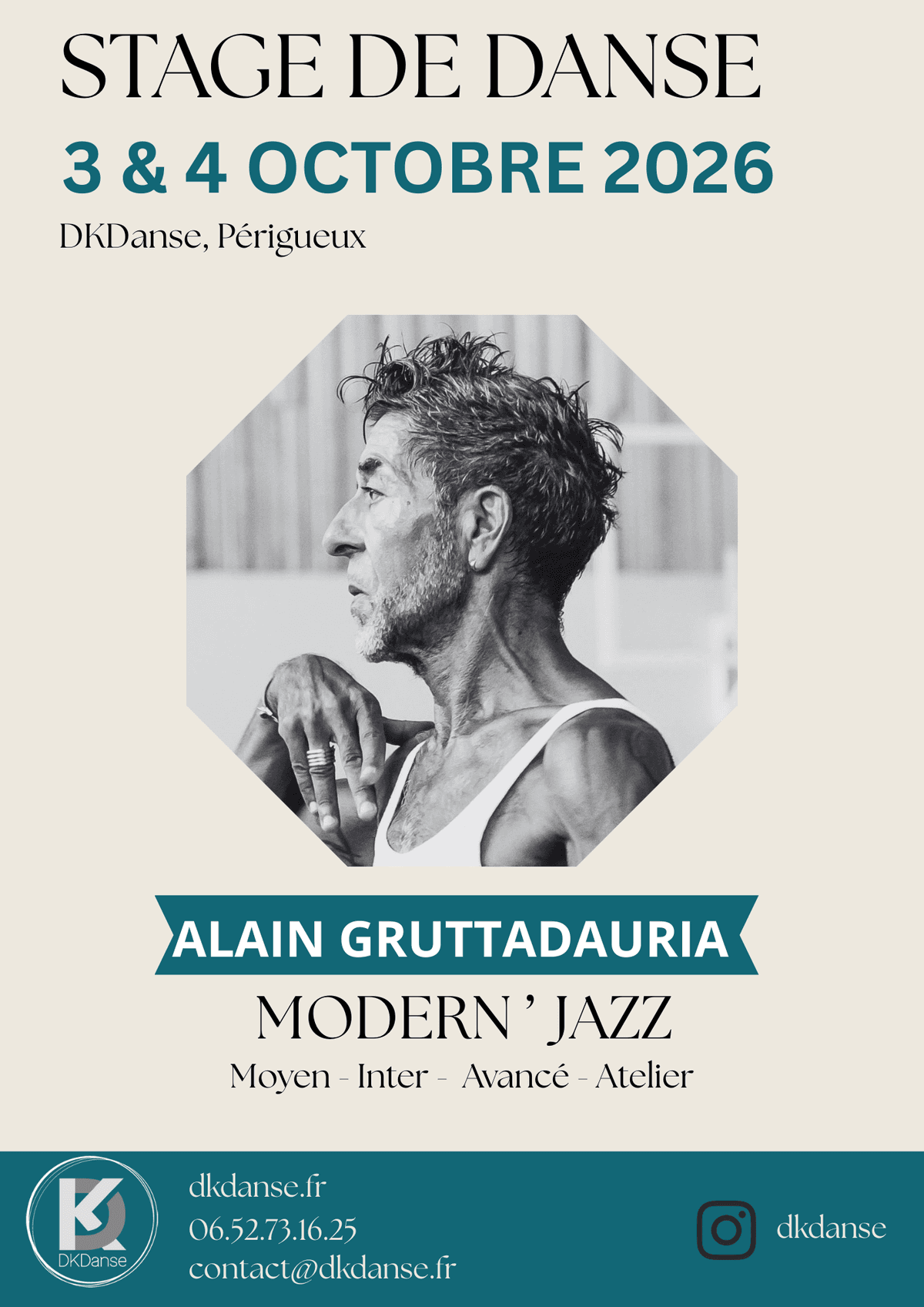 Illustration de l'événement : Stage Modern’Jazz – Alain Gruttadauria – DKDanse