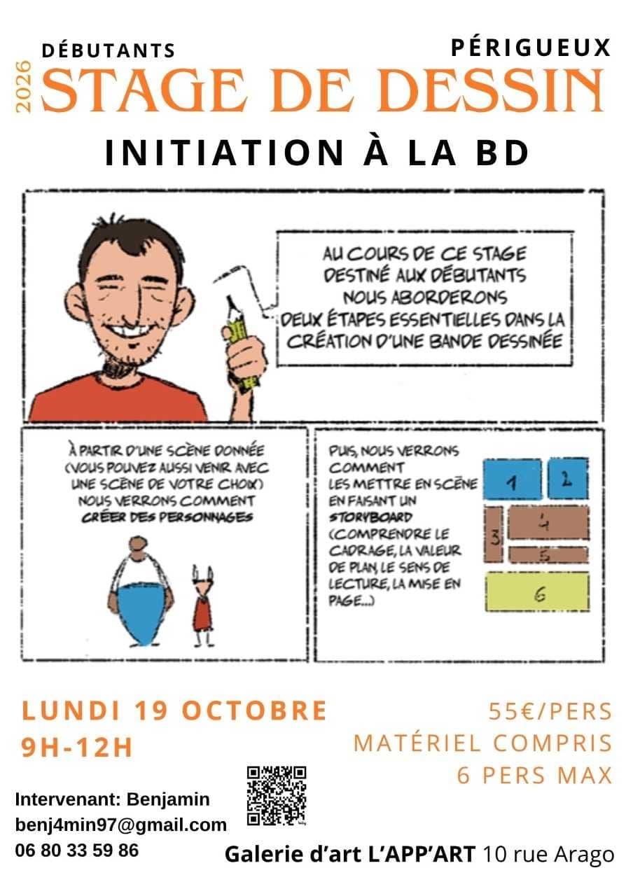 Illustration de l'événement : Stage dessin : Initiation à la BD par Floriane VIRGO