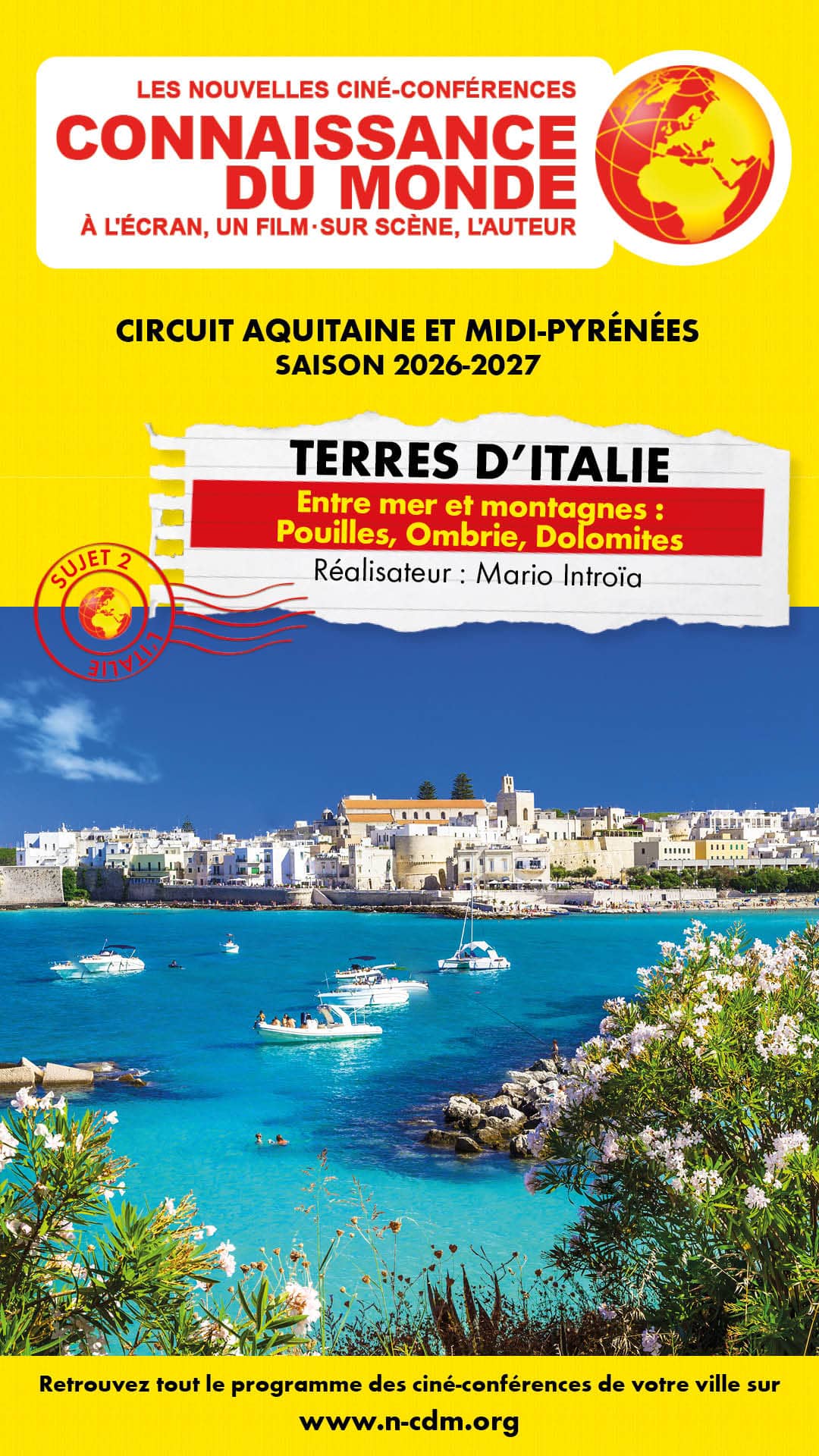 Illustration de l'événement : Ciné-conférence Connaissance du monde - Terres d'Italie