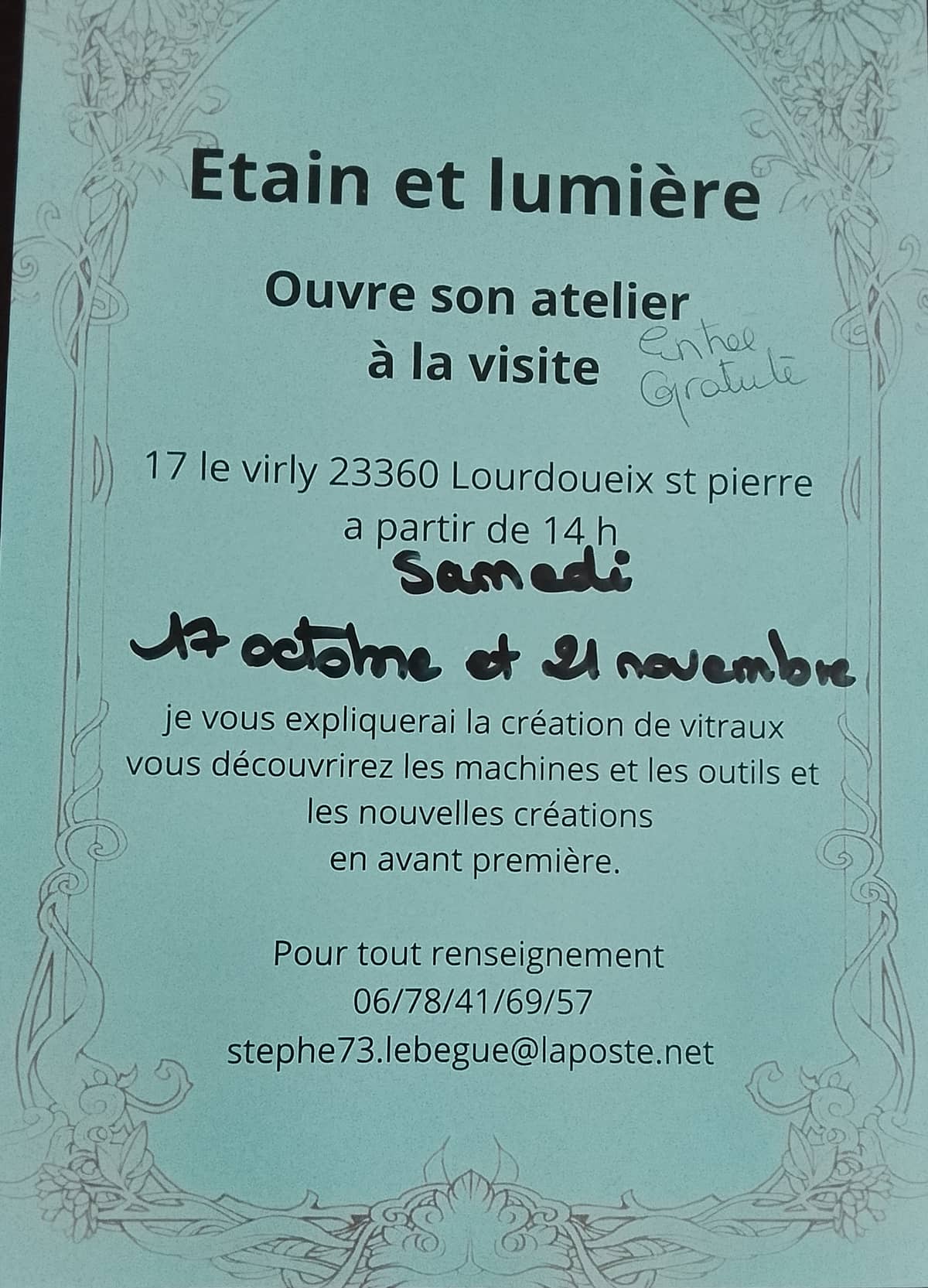 Illustration de l'événement : Etein et lumière ouvre son atelier