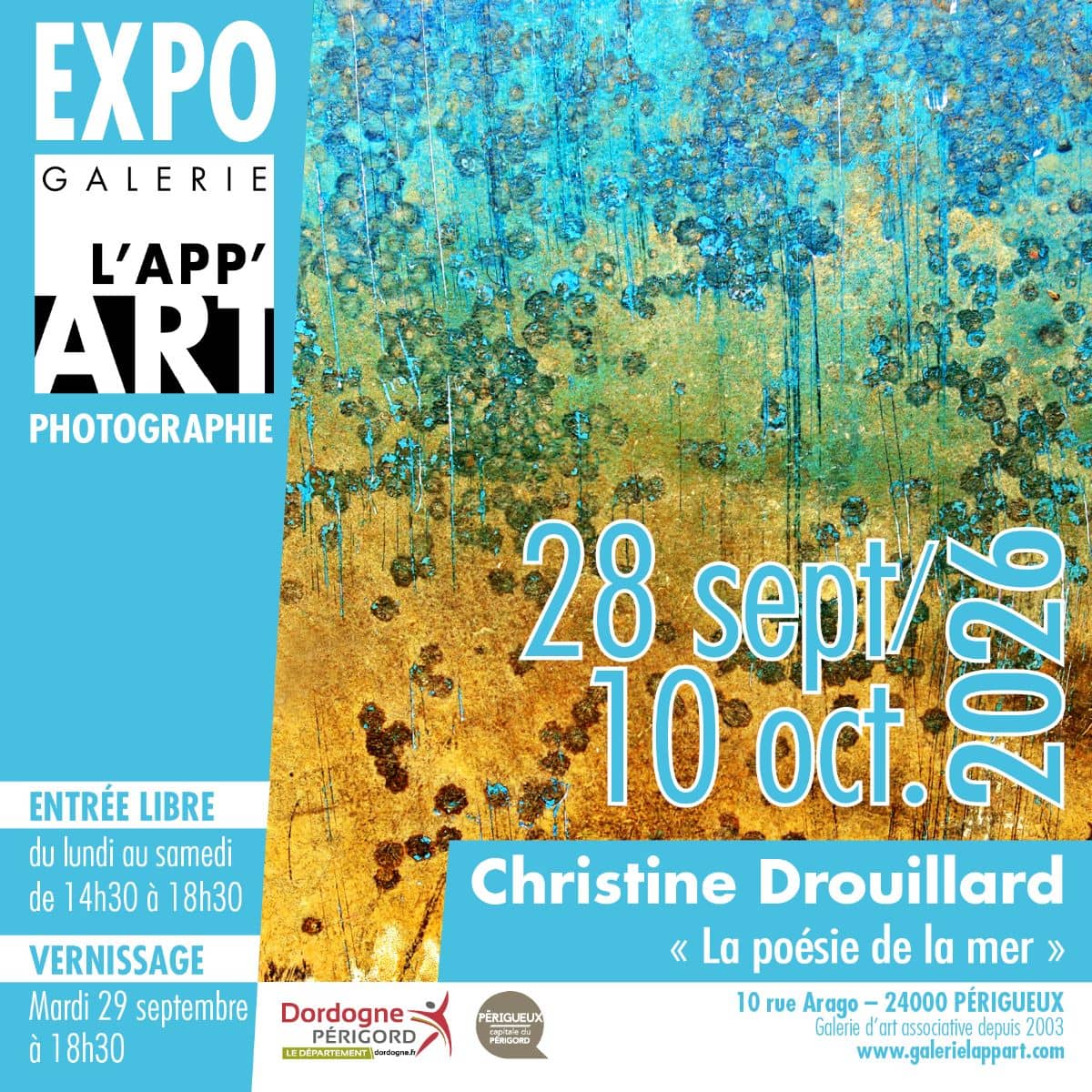 Illustration de l'événement : Exposition - Photographie "La poésie de la mer" par Christine Drouillard - Galerie l'App'Art