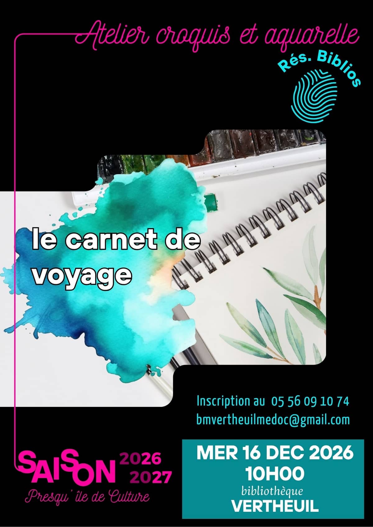 Illustration de l'événement : Atelier croquis et aquarelle : le carnet de voyage