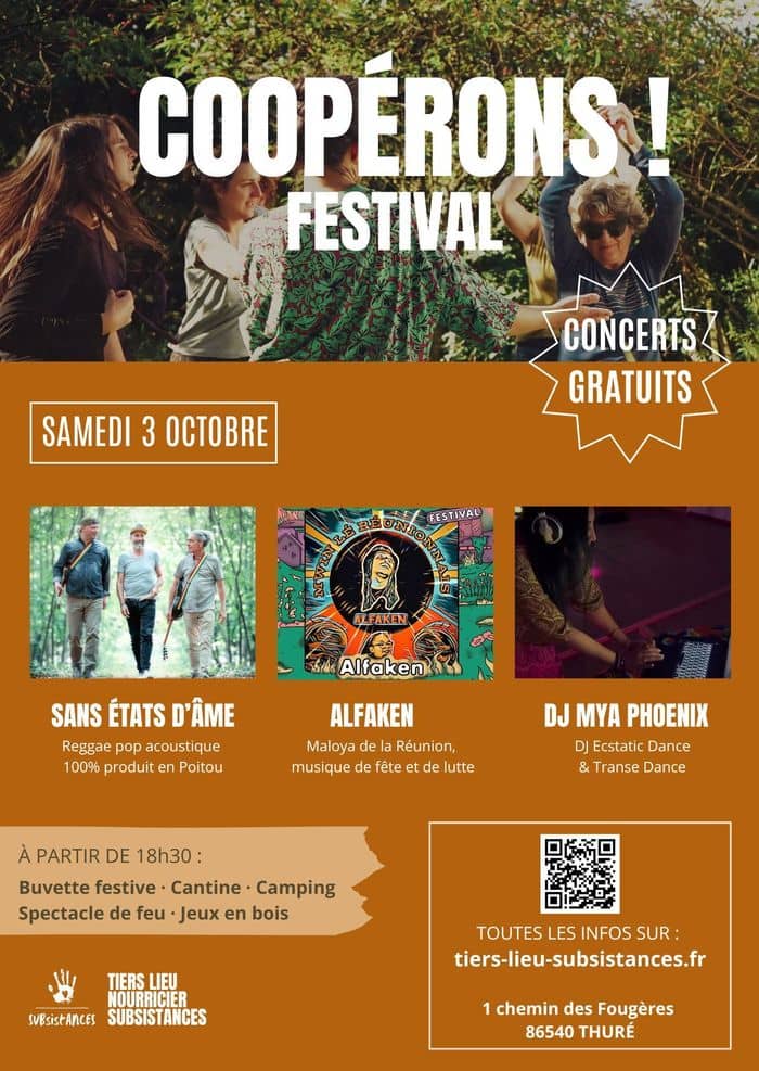 Illustration de l'événement : 🎤🎧 SAMEDI 3 OCTOBRE : Grosse soirée CONCERTS GRATUITS au Tiers-lieu Nourricier Subsistances !