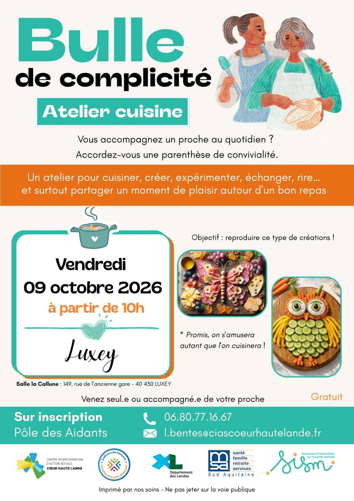 Illustration de l'événement : Bulle de complicité - atelier cuisine