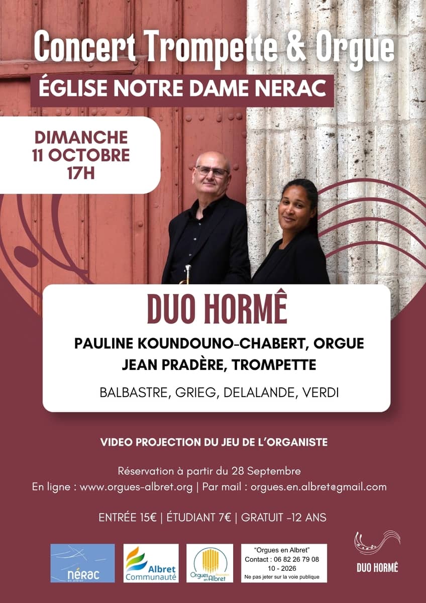 Illustration de l'événement : Orgues en Albret - "Duo Horme" - Concert orgue & trompette