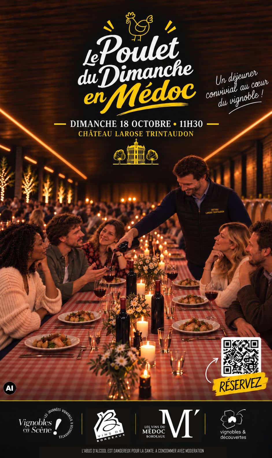 Illustration de l'événement : Vignobles en Scène : Banquet en Médoc avec le poulet du dimanche !