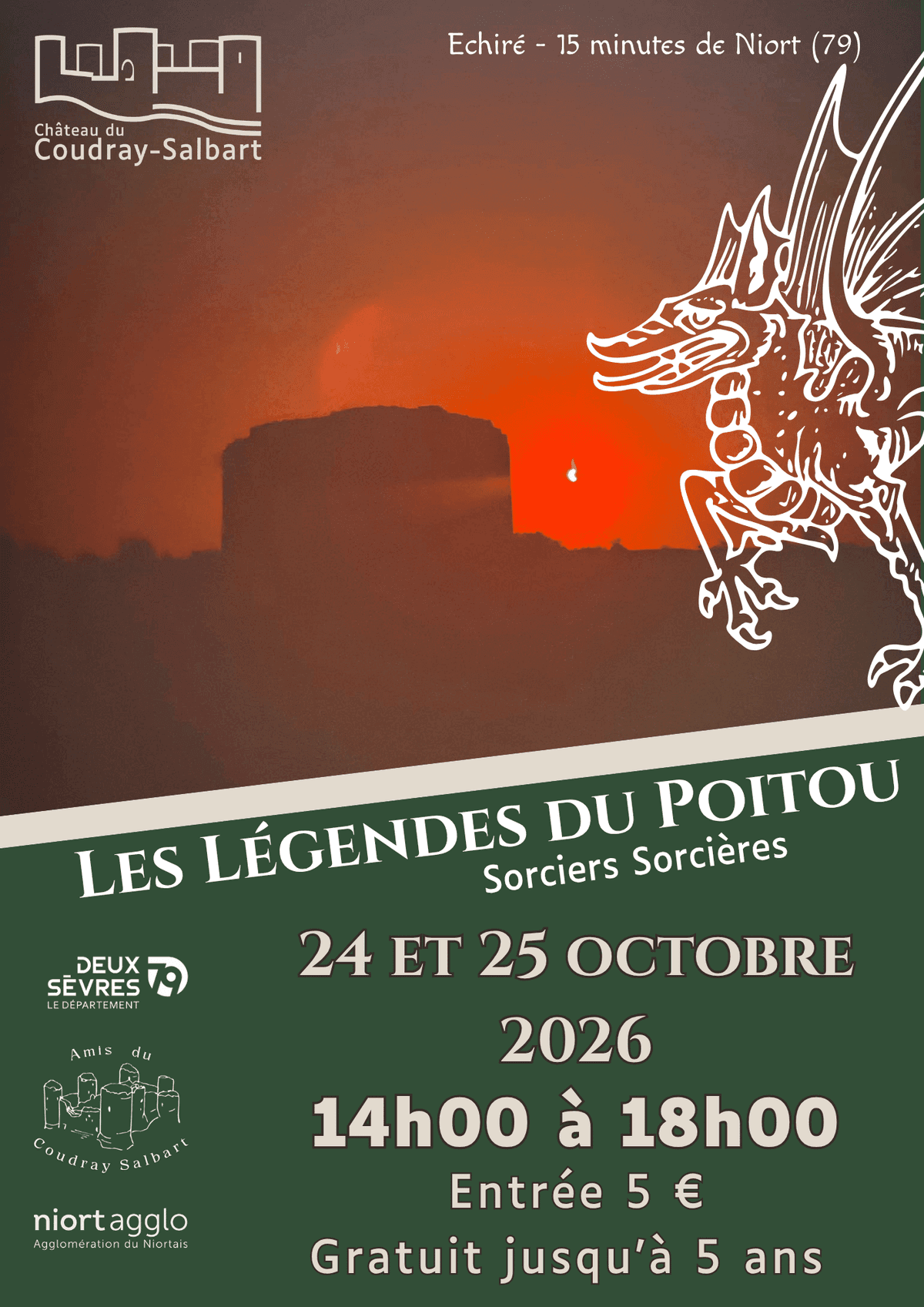 Illustration de l'événement : Sorciers Sorcières - Les Légendes du Poitou au Château du Coudray-Salbart à Echiré