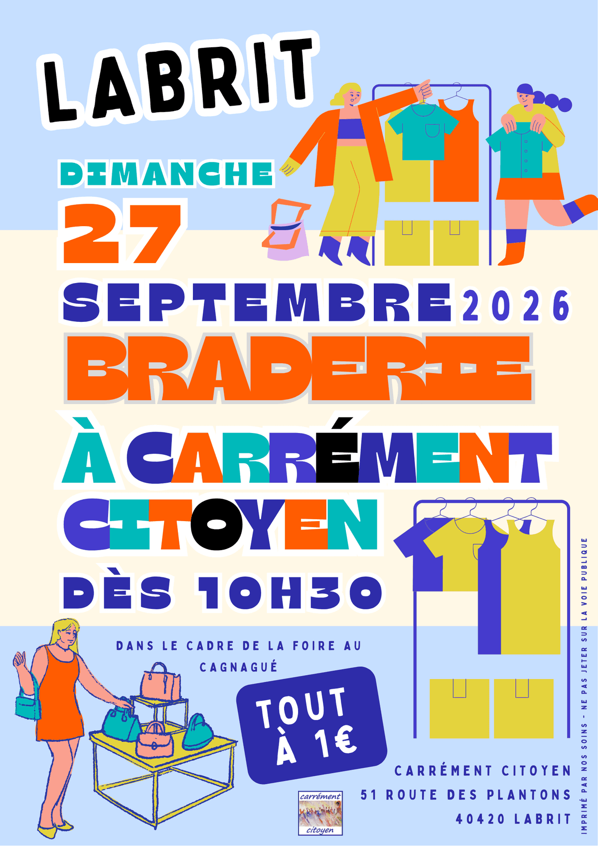Illustration de l'événement : BRADERIE À LA FRIPERIE DE CARRÉMENT CITOYEN