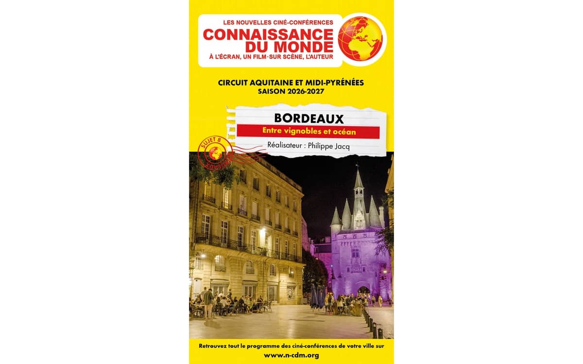 Illustration de l'événement : Connaissance du monde - Bordeaux : Entre vignobles et océan