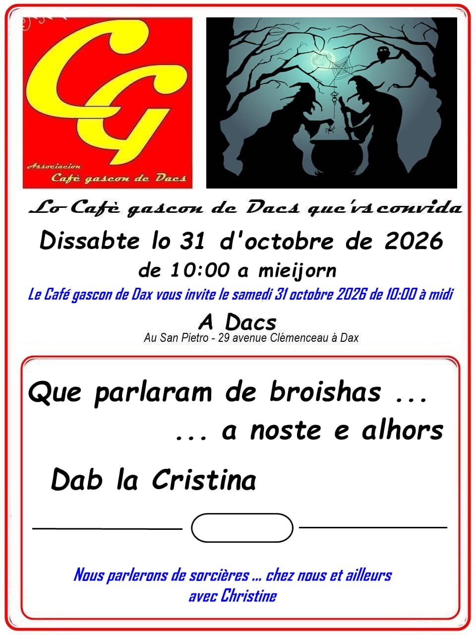 Illustration de l'événement : Café gascon spécial Halloween