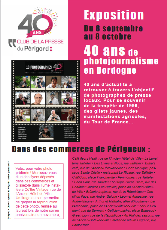 Illustration de l'événement : Exposition : 40 ans de photojournalisme en Dordogne